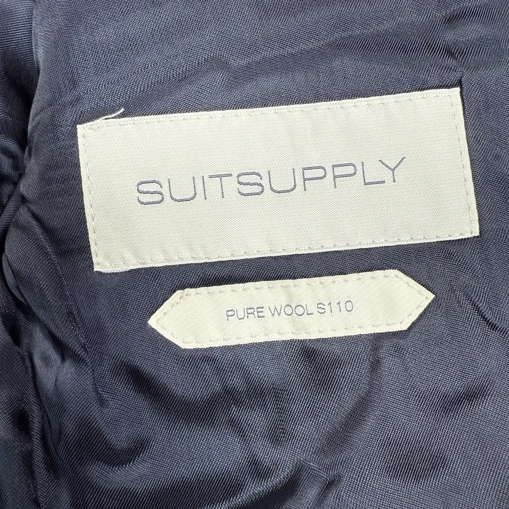 SUITSUPPLY Blazer Jacket Mens‎ 48L Blue Vitale Barberis Canonico Wool